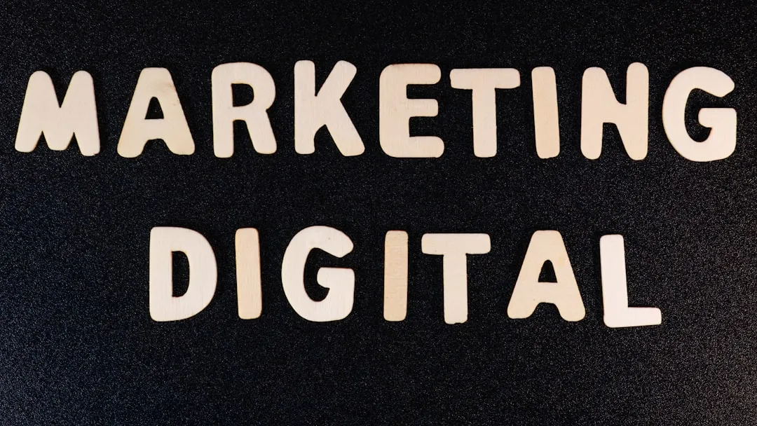the words marketing and digital written on a black surface