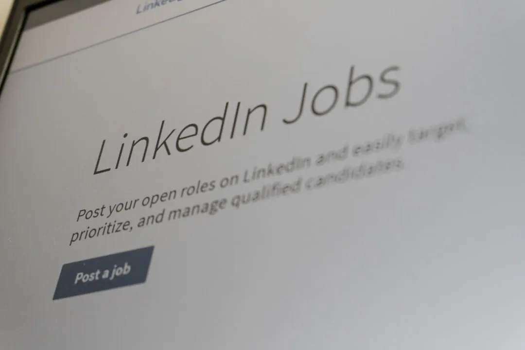 Linkedin jobs website on a screen